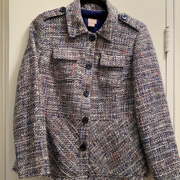 Chico's Jackets & Blazers - CHICOS Tweed MULTICOLOR Peblum JACKET nwt $139